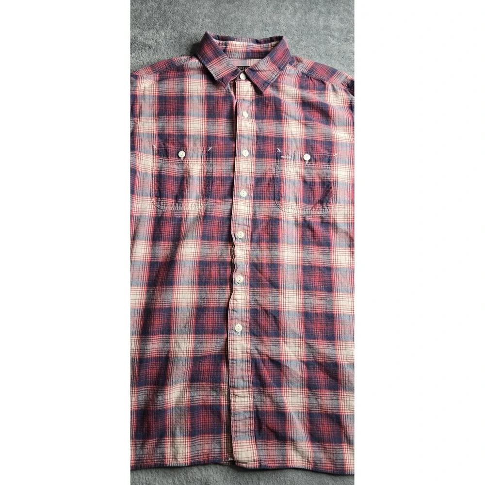 VTG Polo Ralph Lauren US-RL Naval Res Plaid Shirt Mens XL Red Button Up L/S
